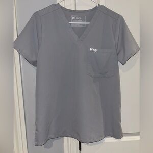 Figs Technical Collection Light Gray Scrub Top